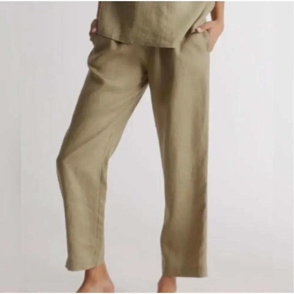 ✨Quince 100% European Linen Washed Olive Sz Small Pants✨
